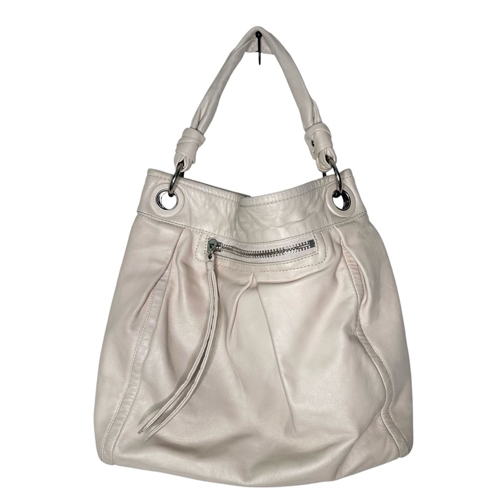 Coach Ivory Leather Pleated Top Handle Bag Cream 13411 - Picture 3 of 16